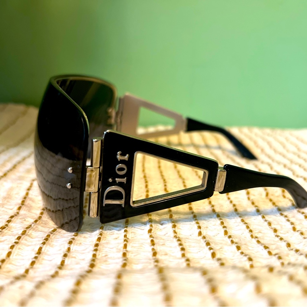 Christian Dior Black Mask Wrap Sunglasses Vintage 90s